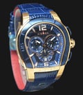 Aigner Palermo A58509 Chronograph Men Blue Dial Blue Leather Strap-0