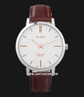 Alba AG2005X1 Ladies Silver Dial Brown Leather Strap-0