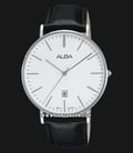 Alba AG8H17X1 Men White Dial Black Leather Strap-0