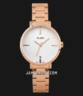 Alba Fashion AG8J58X1 Ladies Silver Dial Rose Gold Stainless Steel Strap-0