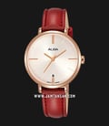 Alba Fashion AG8J64X1 Ladies Light Pink Gold Dial Red Leather Strap-0