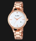 Alba AH7F14X1 White Dial Rose Gold Stainless Steel Bracelet-0