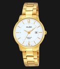 Alba AH7F50X1 White Dial Gold Stainless Steel Bracelet-0