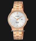 Alba AH7N80X1 Ladies White Dial Rose Gold Stainless Steel-0