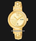 Alba Fashion AH7R76X1 Ladies Light Champagne Dial Gold Stainless Steel Strap-0