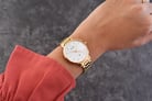 Alba Fashion AH7T24X1 Ladies Silver Dial Gold Stainless Steel Strap-7