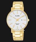 Alba Prestige AH7T60X1 Ladies White Pattern Dial Gold Stainless Steel Strap-0