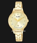Alba Fashion AH7U42X1 Ladies Light Champagne Dial Gold Stainless Steel Strap-0