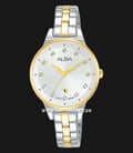 Alba Fashion AH7U46X1 Ladies White Dial Dual Tone Stainless Steel Strap-0