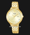 Alba Fashion AH7W08X1 Ladies Gold Dial Gold Stainless Steel Strap-0