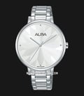 Alba Fashion AH8545X1 Ladies White Silver White Dial Stainless Steel Strap-0
