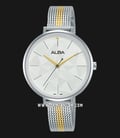 Alba Fashion AH8675X1 Ladies Silver Pattern Dial Dual Tone Mesh Strap-0