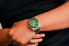 Alba Mechanical AL4437X1 Automatic Men Green Black Gradation Patterned Dial Stainless Steel Strap-8