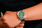 Alba Mechanical AL4443X1 Automatic Men Green Black Gradation Patterned Dial Stainless Steel Strap-8