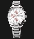 Alba AM3217X1 Ladies Chronograph White Pattern Dial Stainless Steel Strap-0