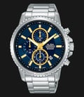 Alba AM3795X1 Chronograph Men Blue Patterned Dial Stainless Steel Strap-0