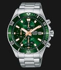 Alba AM3805X1 Chronograph Men Green Dial Stainless Steel Strap  -0