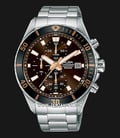 Alba Active AM3807X1 Chronograph Men Brown Dial Stainless Steel Strap-0