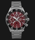 Alba AM3919X1 Chronograph Men Red Dial Stainless Steel Strap-0