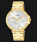 Alba AP6570X1 Ladies Silver Dial Gold Stainless Steel Strap-0