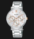 Alba AP6691X1 Ladies Silver Patterned Dial Stainless Steel Strap-0