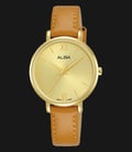 Alba ARX100X1 Ladies Gold Dial Tan Leather Strap-0