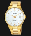 Alba AS9968X1 White Dial Gold Stainless Steel Bracelet-0