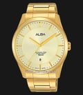 Alba AS9C14X1 Men Gold Dial Gold Stainless Steel -0