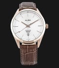 Alba AS9D36X1 Man White Dial Stainless Steel Case Leather Strap-0