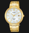 Alba Prestige AS9D72X1 Man White Dial Gold Stainless Steel Strap-0