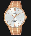 Alba AS9E04X1 Men Silver Dial Rose Gold Stainless Steel -0