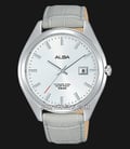 Alba Prestige AS9F33X1 Men Silver Dial Light Grey Leather Strap-0