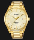 Alba AS9G42X1 Men Champagne Dial Gold Stainless Steel Strap-0