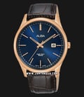 Alba AS9H58X1 Men Blue Dial Brown Leather Strap-0
