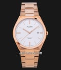 Alba Fashion AS9H96X1 Men Silver Dial Rose Gold Stainless Steel Strap-0