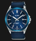 Alba Active AS9P21X1 Men Blue Patterned Dial Blue Nylon Strap-0
