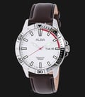 Alba AT2047X1 White Dial Stainless Steel Case Leather Strap-0