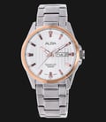 Alba AT2052X1 Silver White Patterned Dial Stainless Steel Bracelet-0