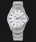 Alba AT2055X1 Silver White Patterned Dial Stainless Steel Bracelet-0