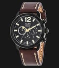 Alba AT3741X1 Chronograph Black Dial Stainless Steel Case Leather Strap-0