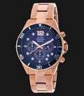 Alba AT3904X1 Chronograph Blue Dial Rose Gold Stainless Steel Bracelet-0