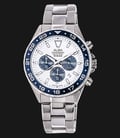 Alba AT3909X1 Chronograph White Patterned Dial Stainless Steel Bracelet-0