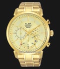 Alba AT3C34X1 Chronograph Men Gold Dial Gold Stainless Steel Strap-0