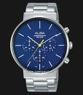 Alba AT3E29X1 Chronograph Men Blue Dial Stainless Steel Strap-0