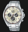 Alba AT3F11X1 Chronograph Men Champagne Dial Stainless Steel Strap-0