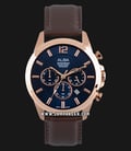Alba AT3G14X1 Chronograph Men Blue Dial Brown Leather Strap-0