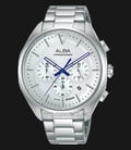Alba AT3G83X1 Men Silver Patterned Dial Stainless Steel Strap-0