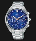 Alba AT3G91X1 Men Blue Patterned Dial Stainless Steel Strap-0