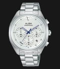 Alba AT3G93X1 Men Silver Patterned Dial Stainless Steel Strap-0