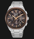 Alba Signa AT3H49X1 Chronograph Brown Patterned Dial Stainless Steel Strap-0